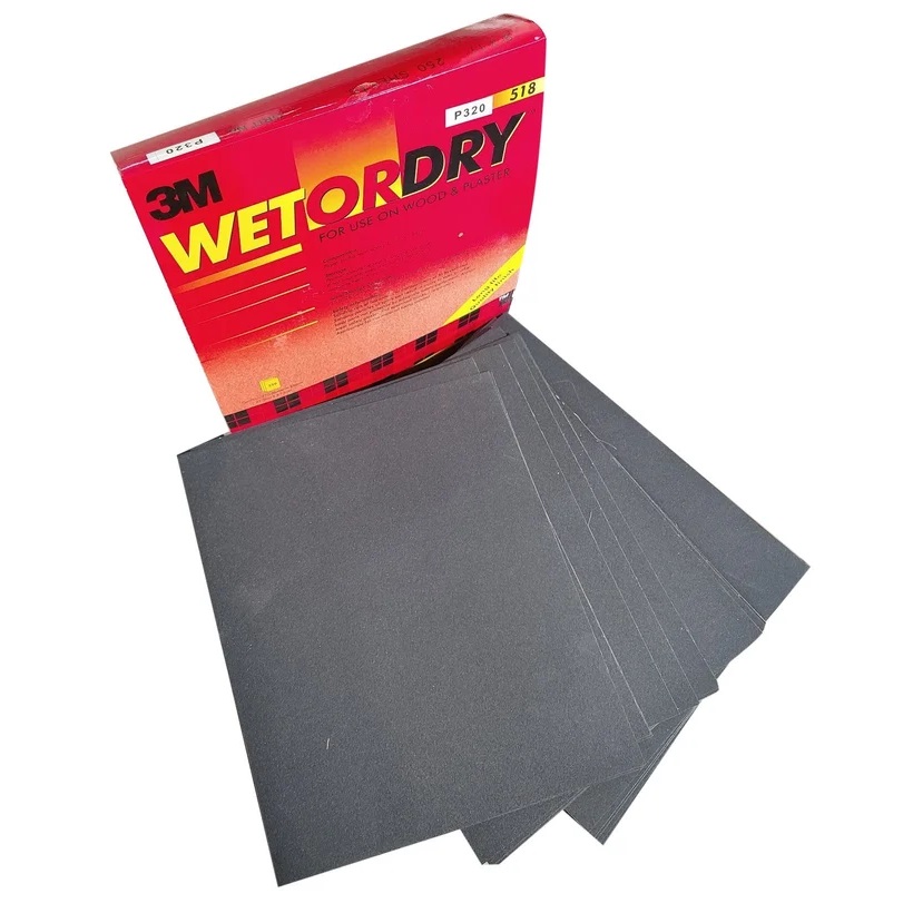 P220 Grit Black Sandpaper (Polish Paper) 518-Wetordry (Pack of 25 Nos)