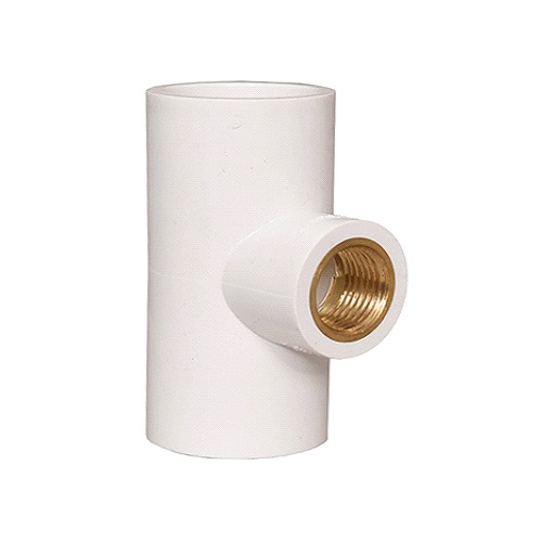 1" x 3/4" UPVC Reducing Tee (Brass Insert)
