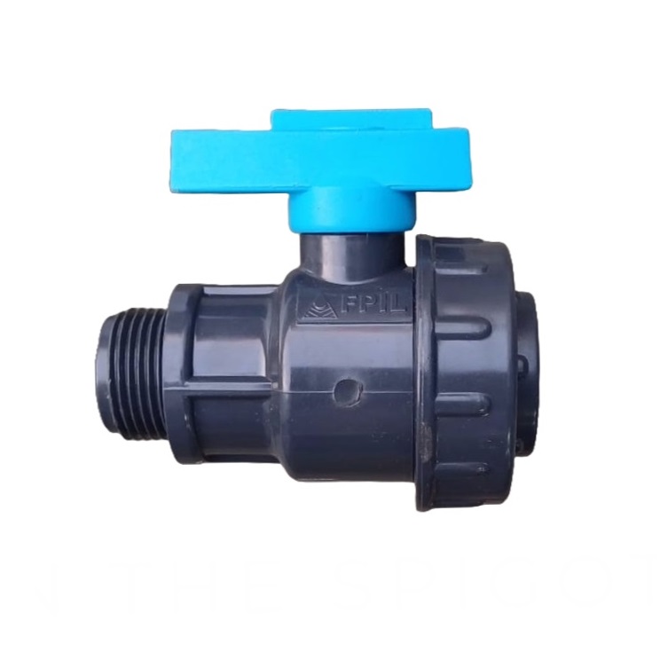 32 mm (1 inch) PVC Ball Valve (Threaded), Single Union, One Nut, PN16