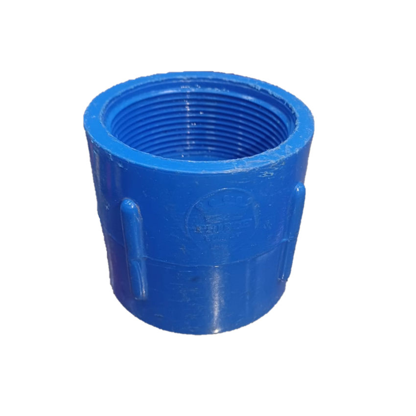 2 inch Blue PVC Threaded Coupler, 10Kg/cm2